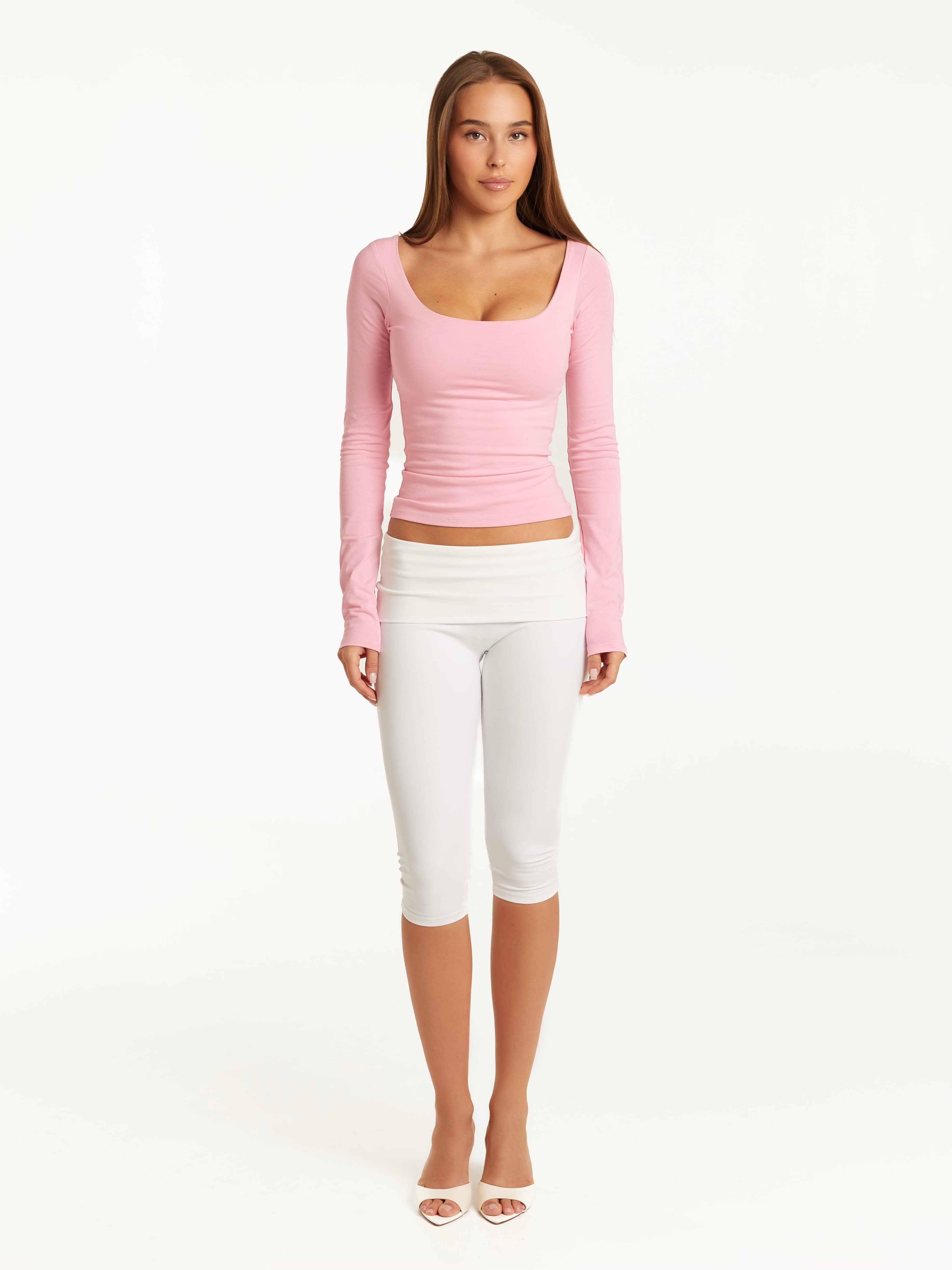 Longsleeve with neckline Pink - Thumbnail 6
