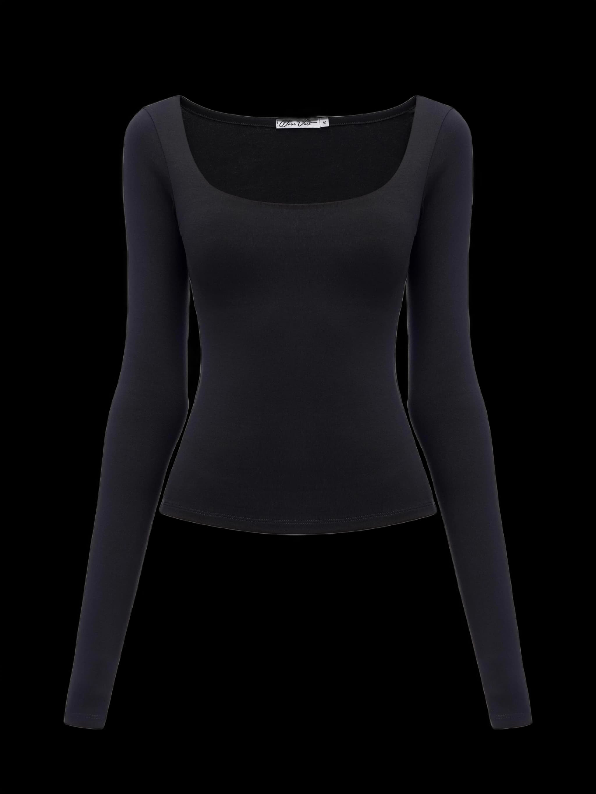 Лонгслів з вирізом Чорний - product image 1