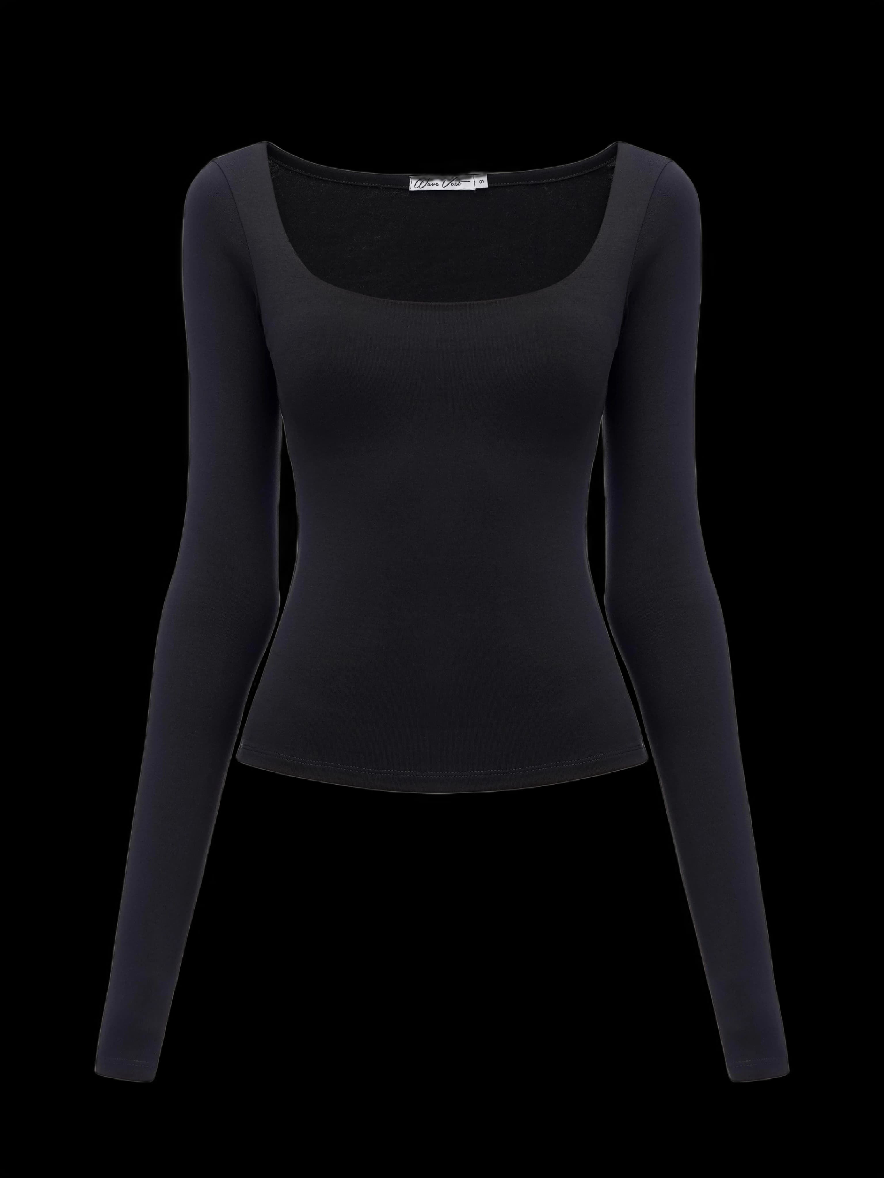 Longsleeve with neckline Black