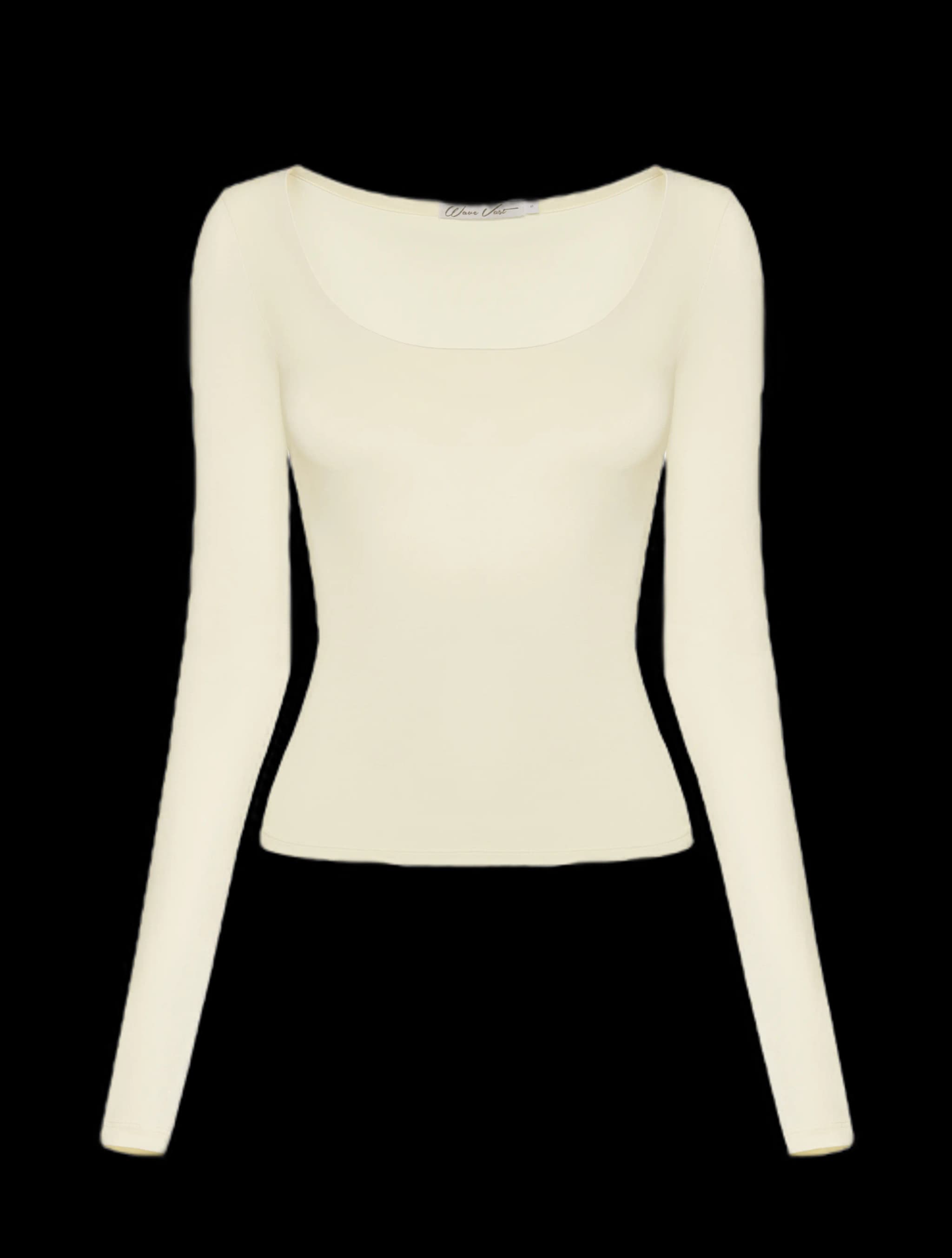 Лонгслів з вирізом Айворі - Image 1