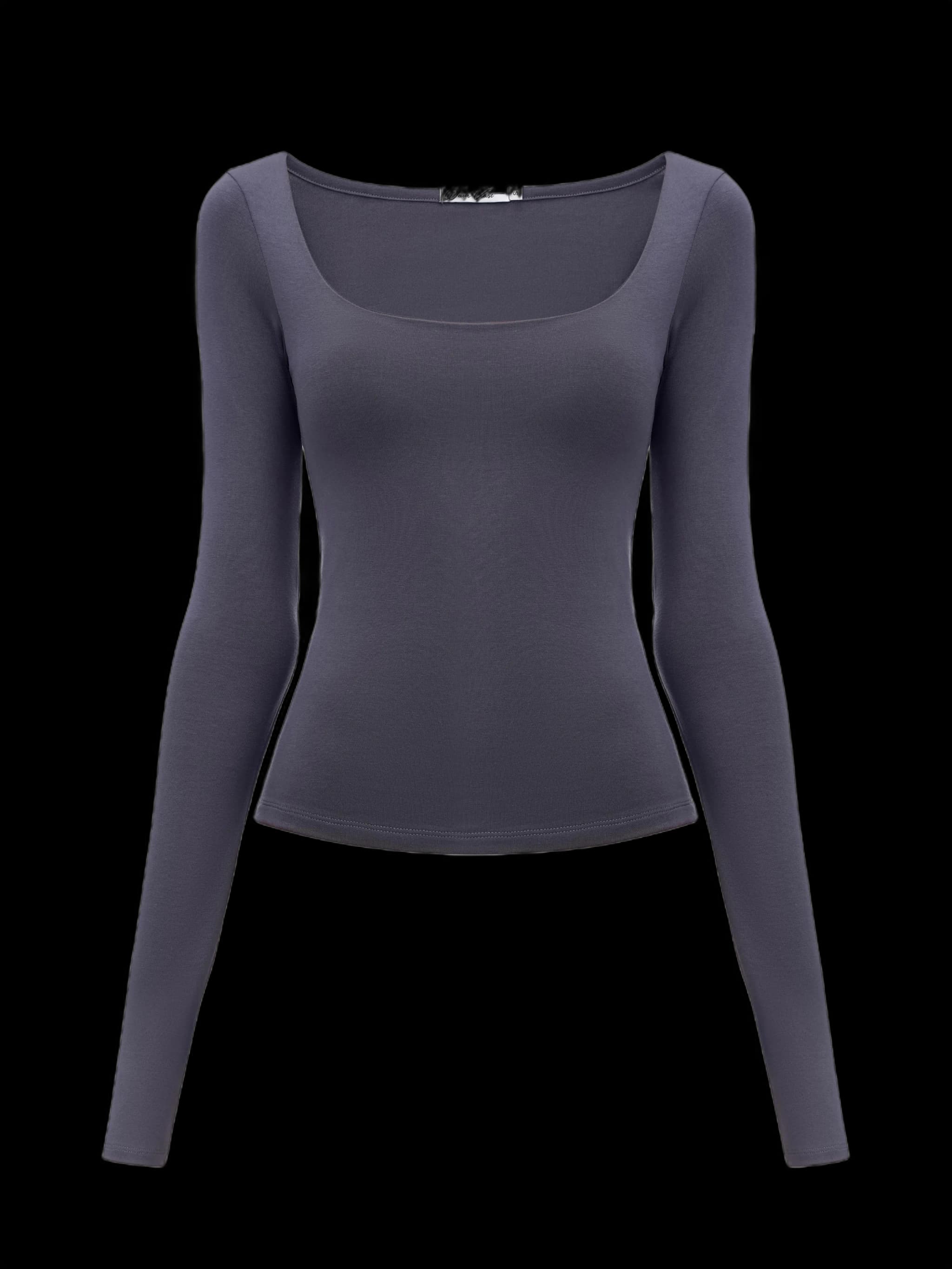 Лонгслів з вирізом Графіт - product image 1