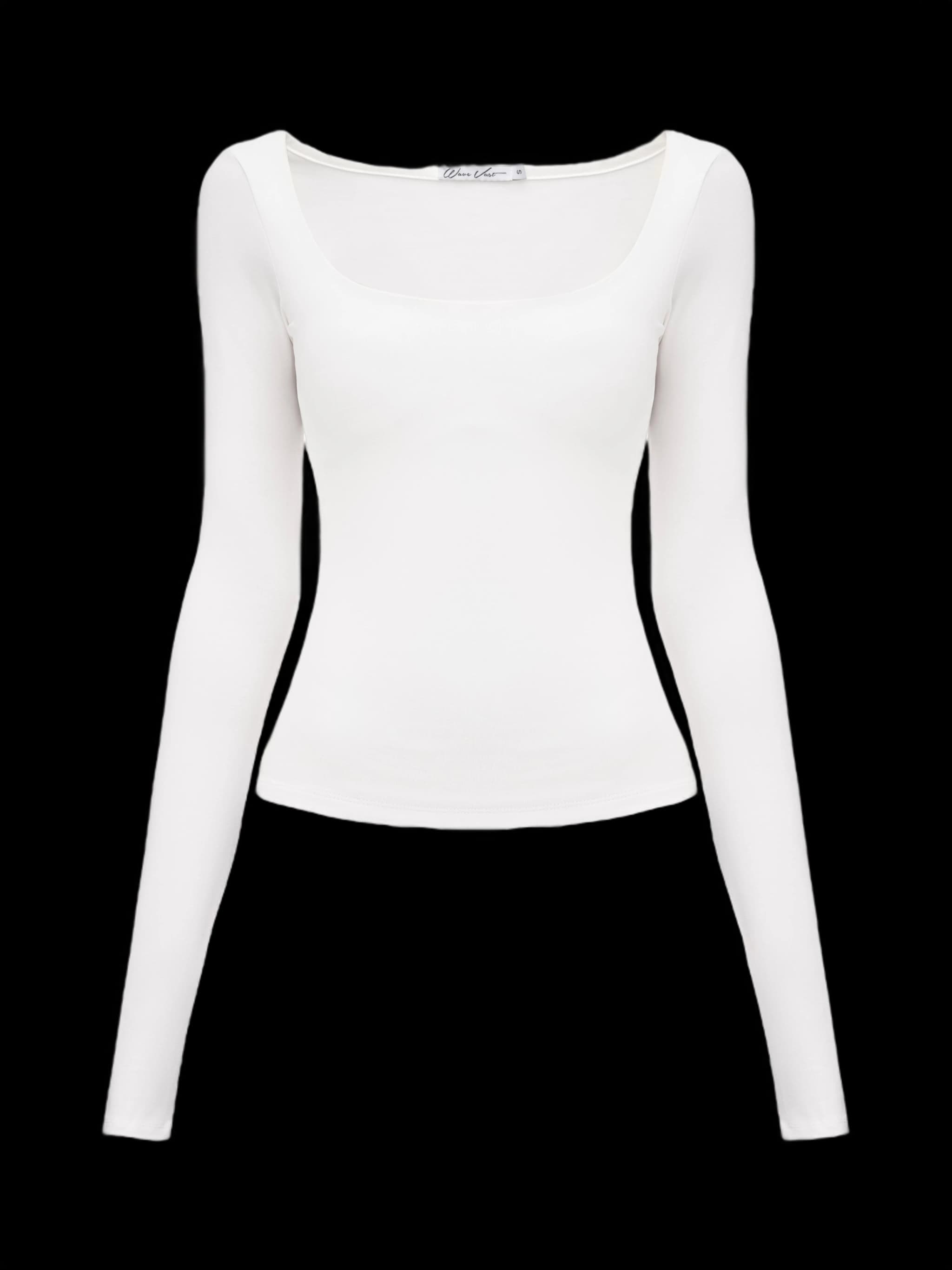 Лонгслів з вирізом Молочний - product image 1