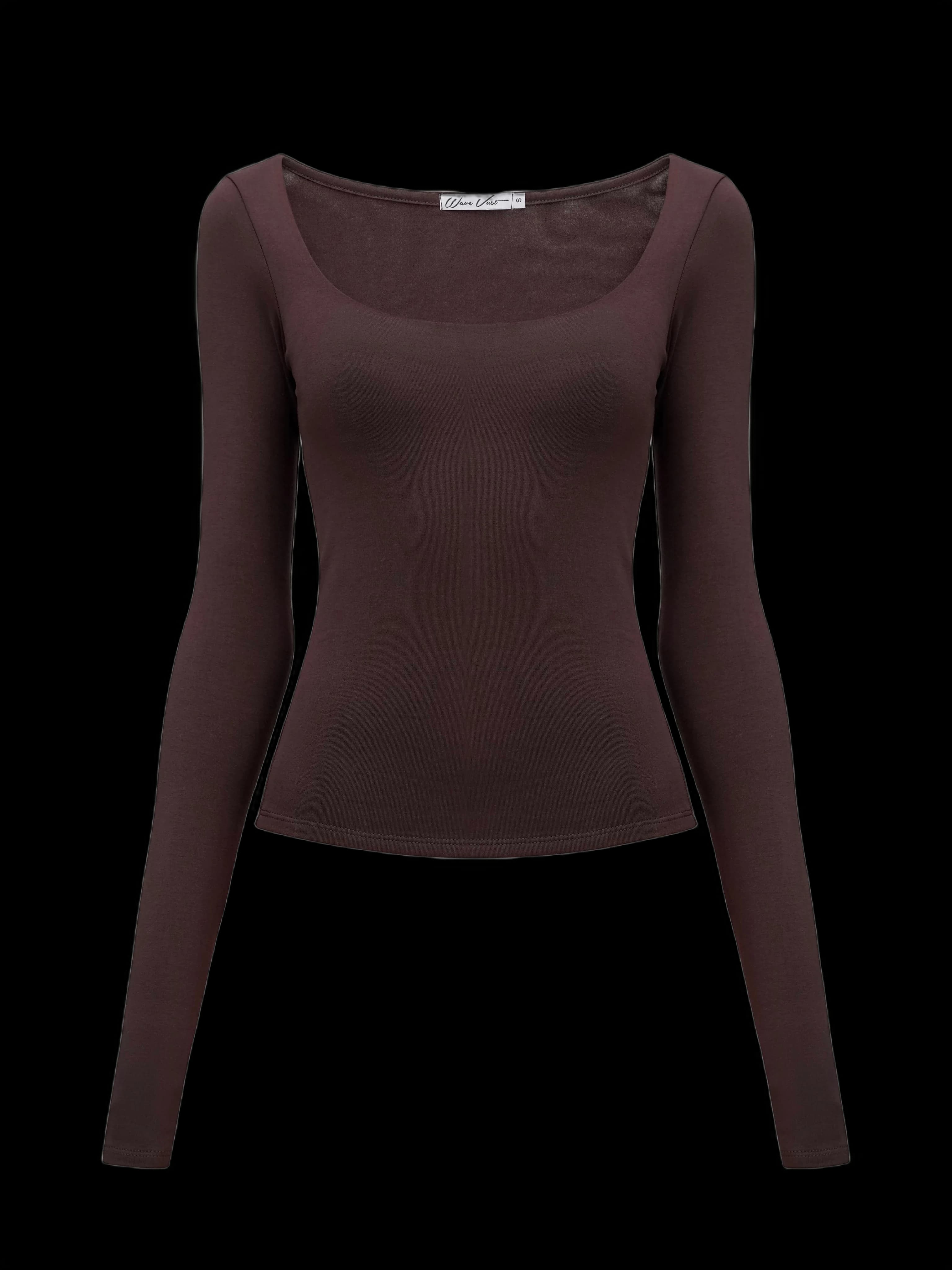 Longsleeve with neckline Chocolate