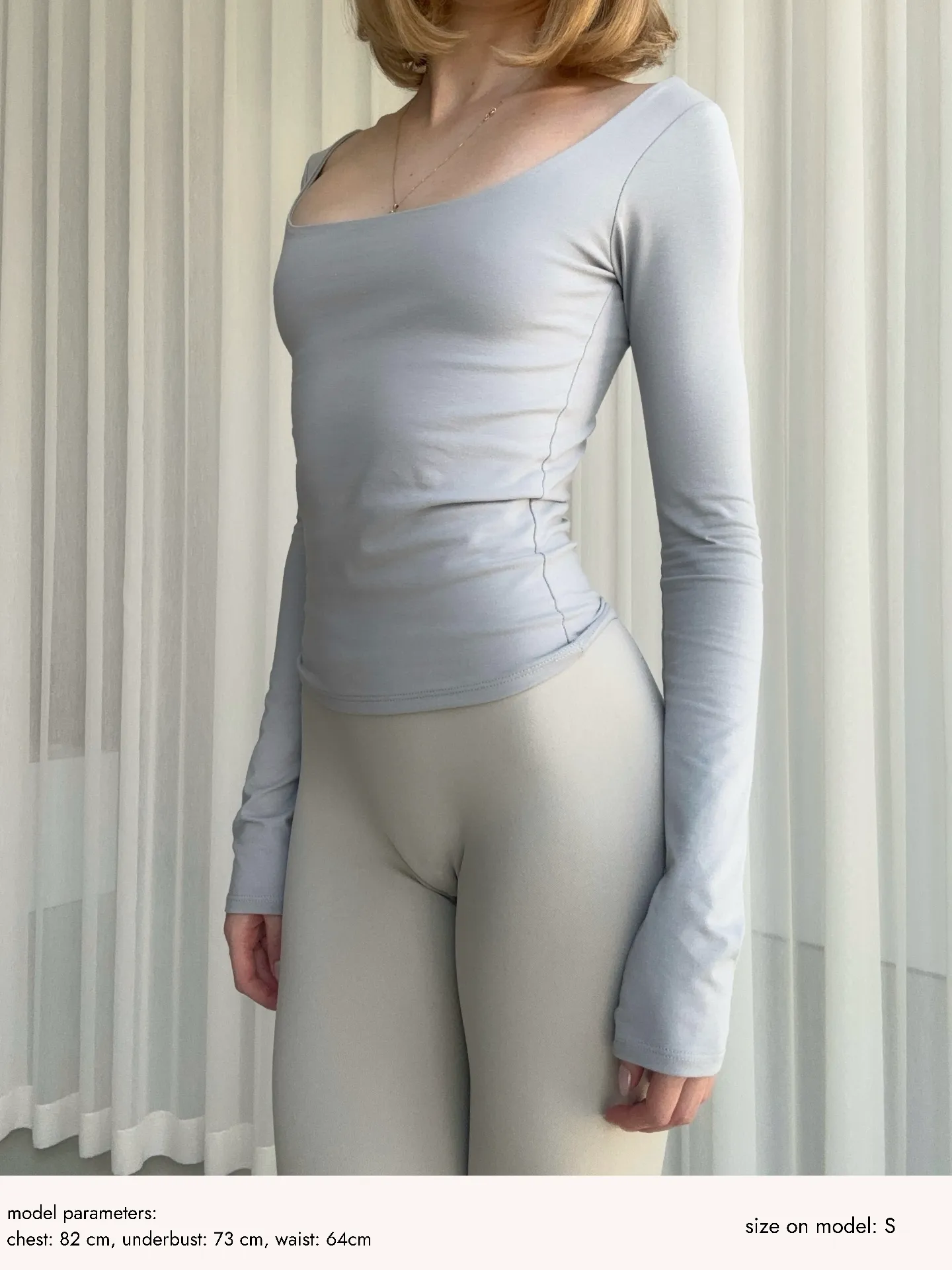 Лонгслів з вирізом Сірий - product image 2