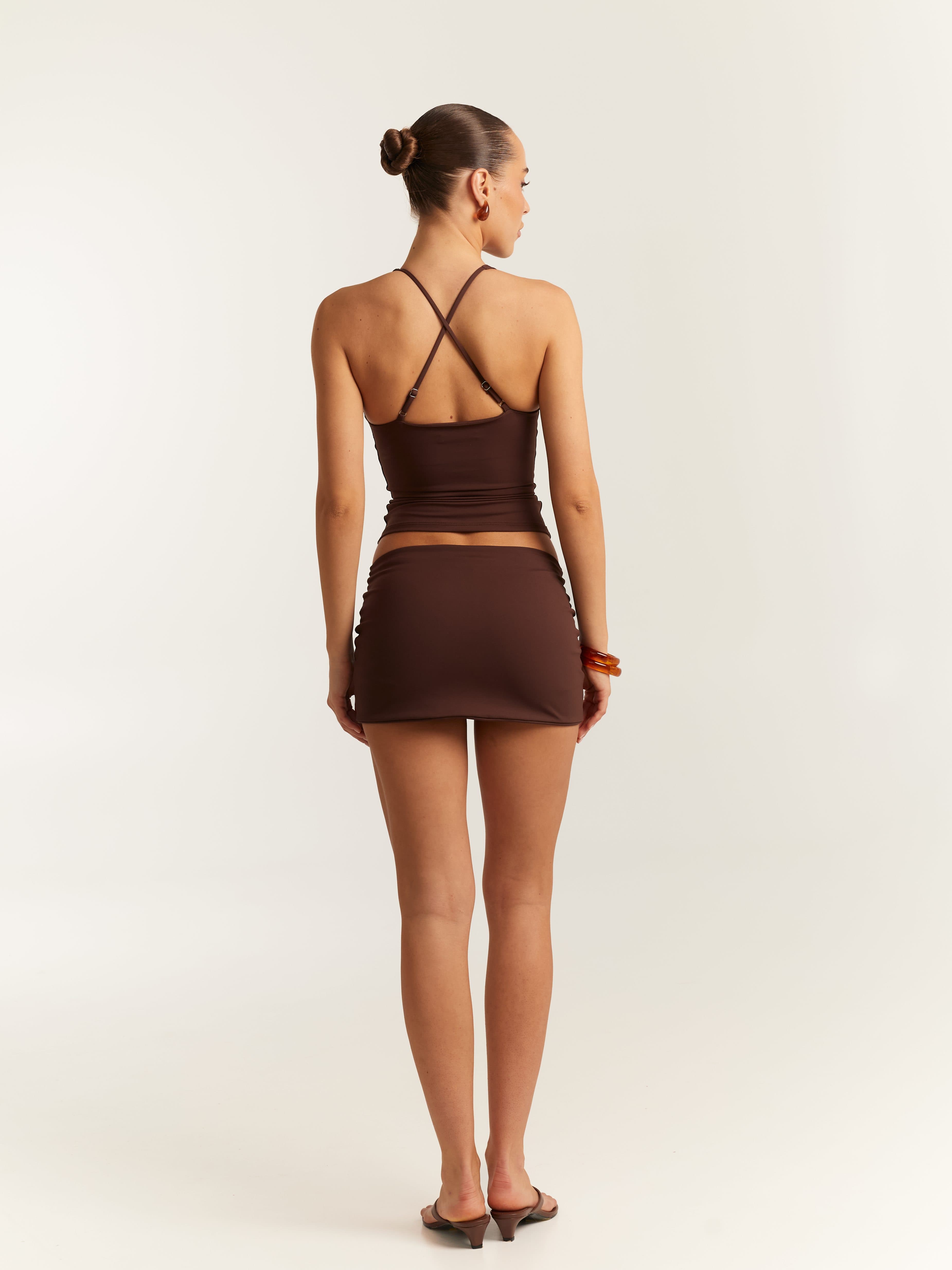 Cross-back top Chocolate - Thumbnail 5