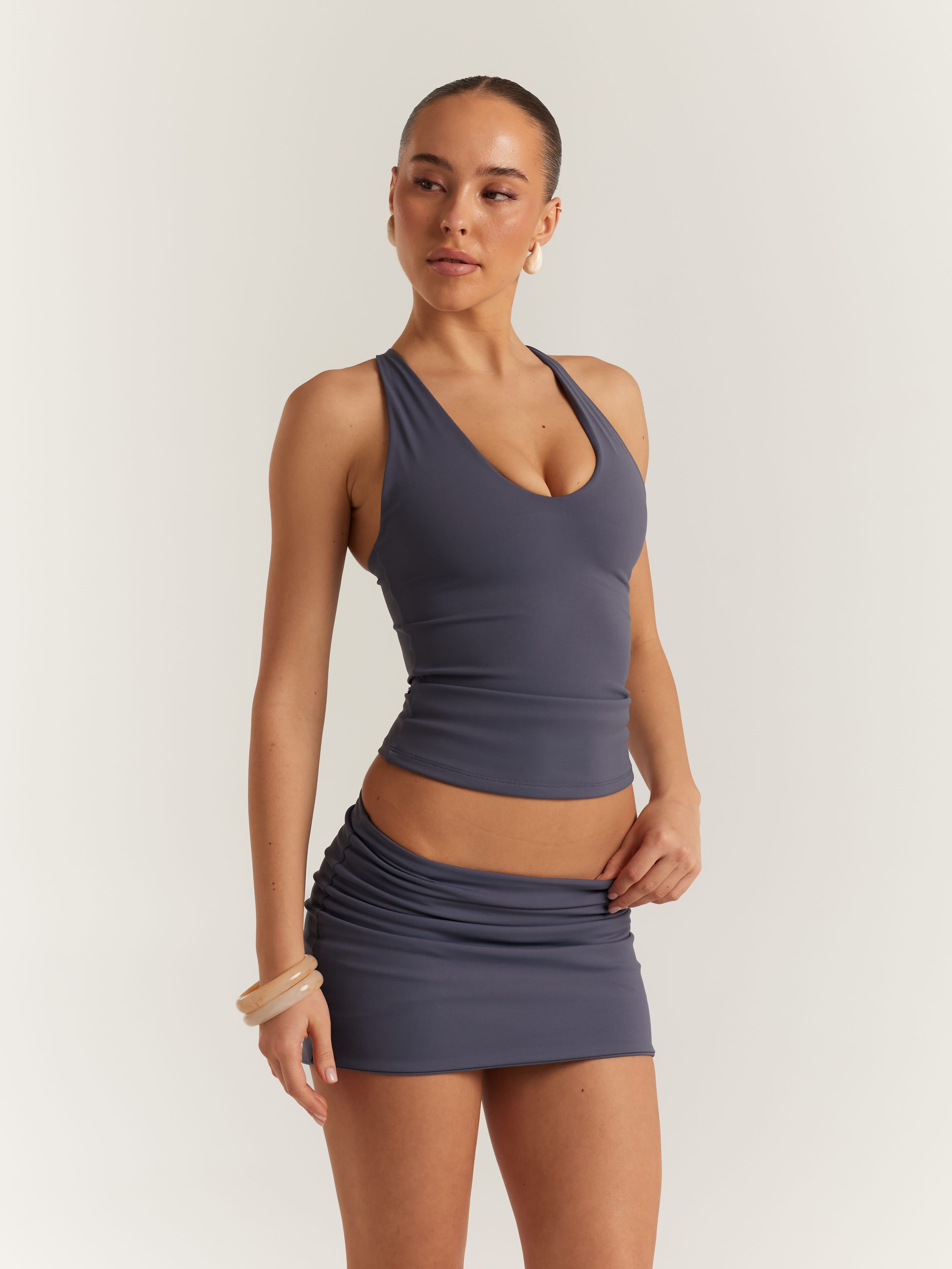 Mini skirt with shorts Blue - Thumbnail 3