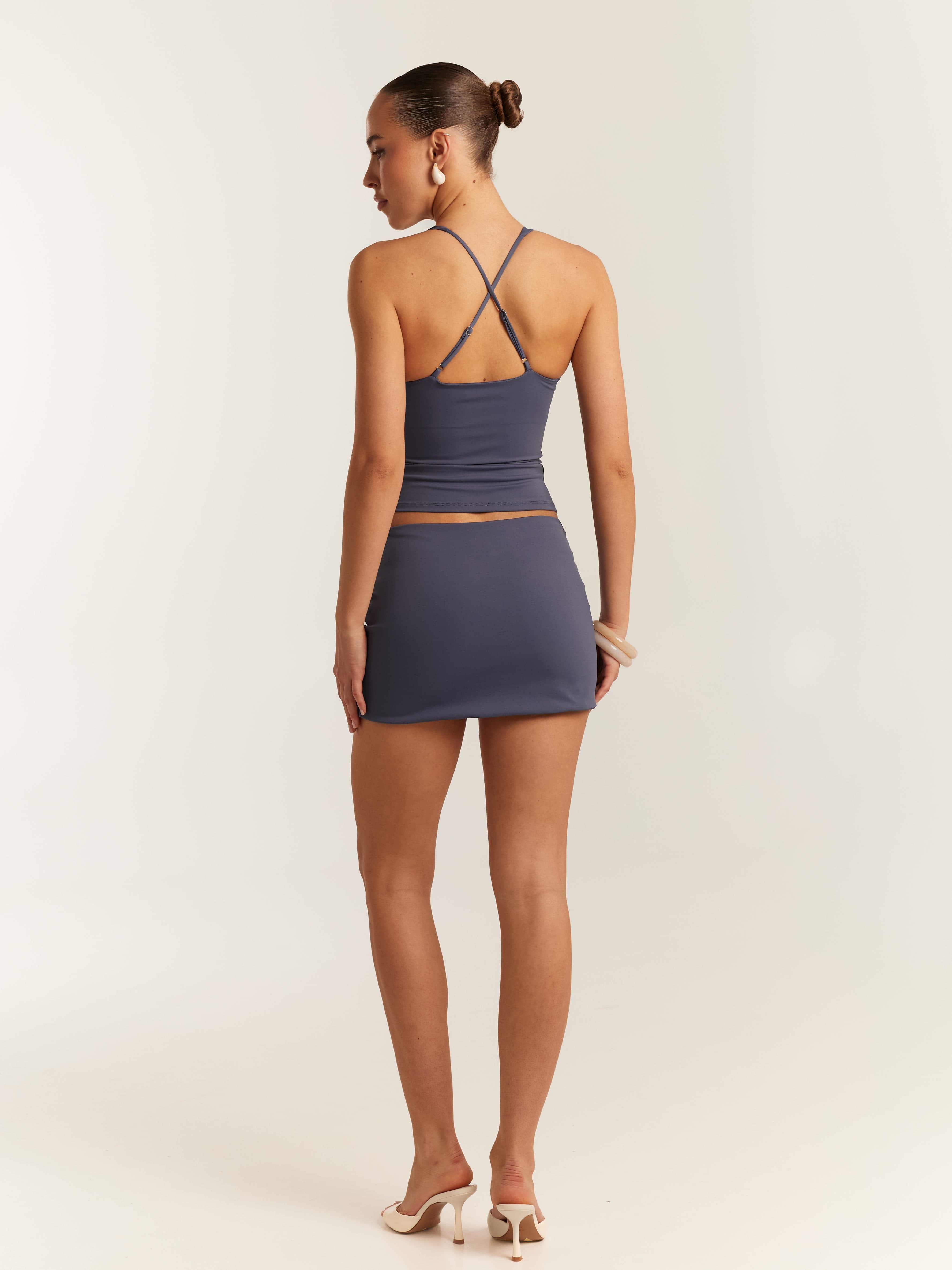 Mini skirt with shorts Blue - Thumbnail 5
