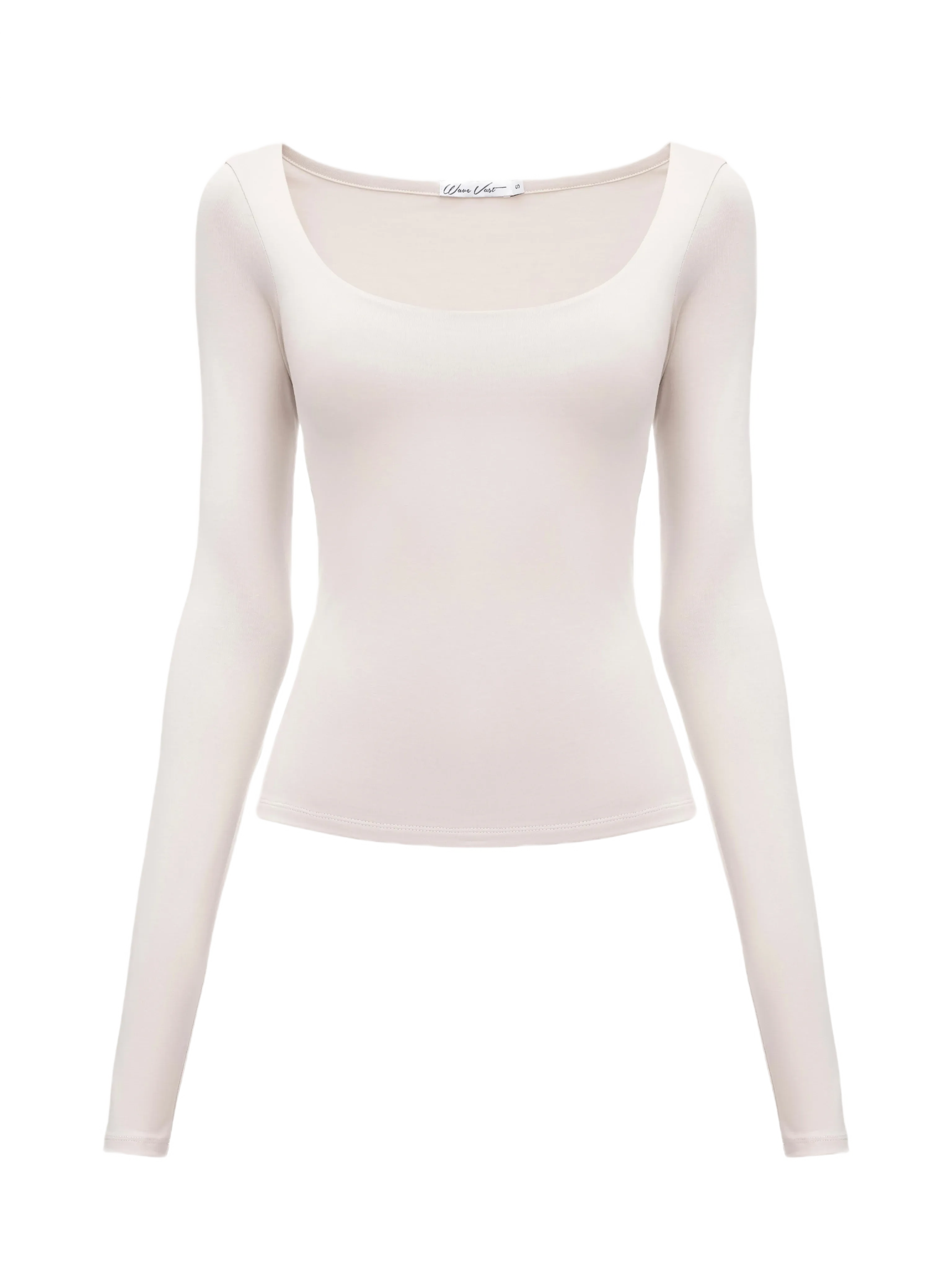 Лонгслів з вирізом Бежевий - product image 1