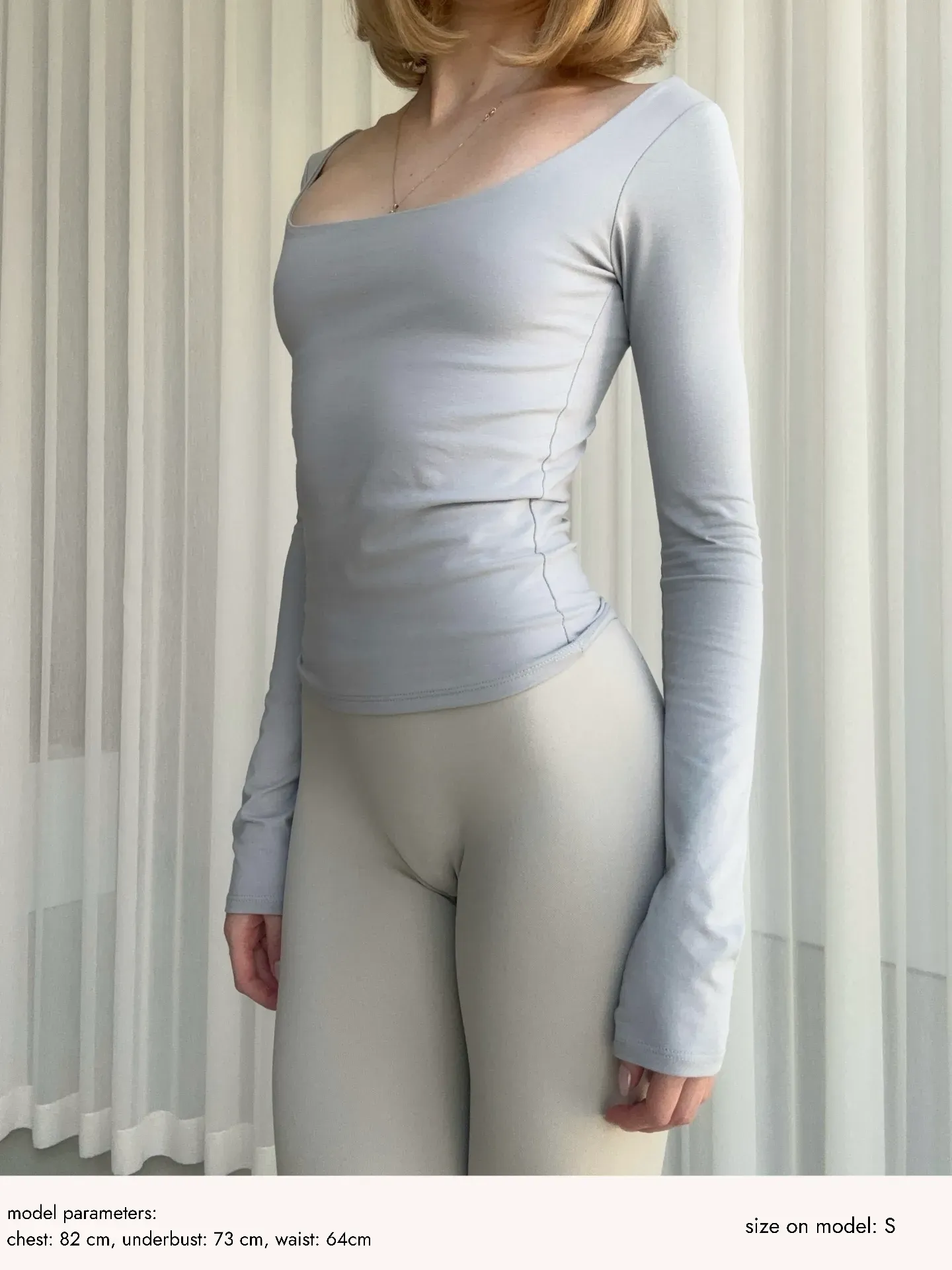 Лонгслів з вирізом Сірий - product image 2